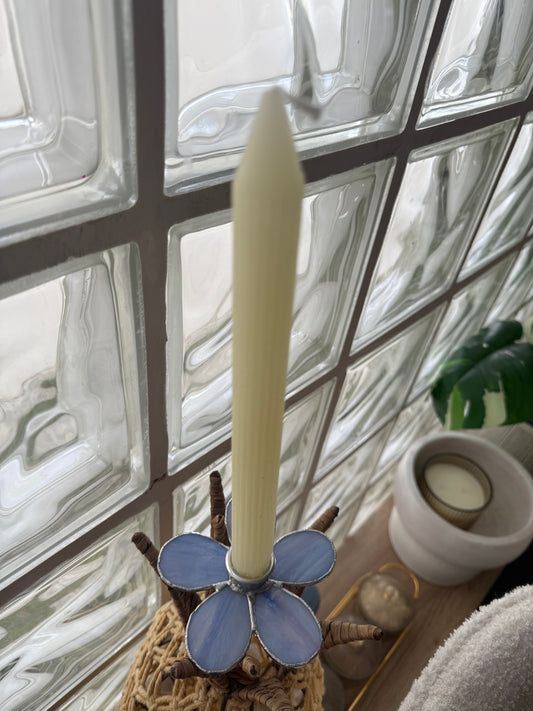 Bougeoirs bleu marbré