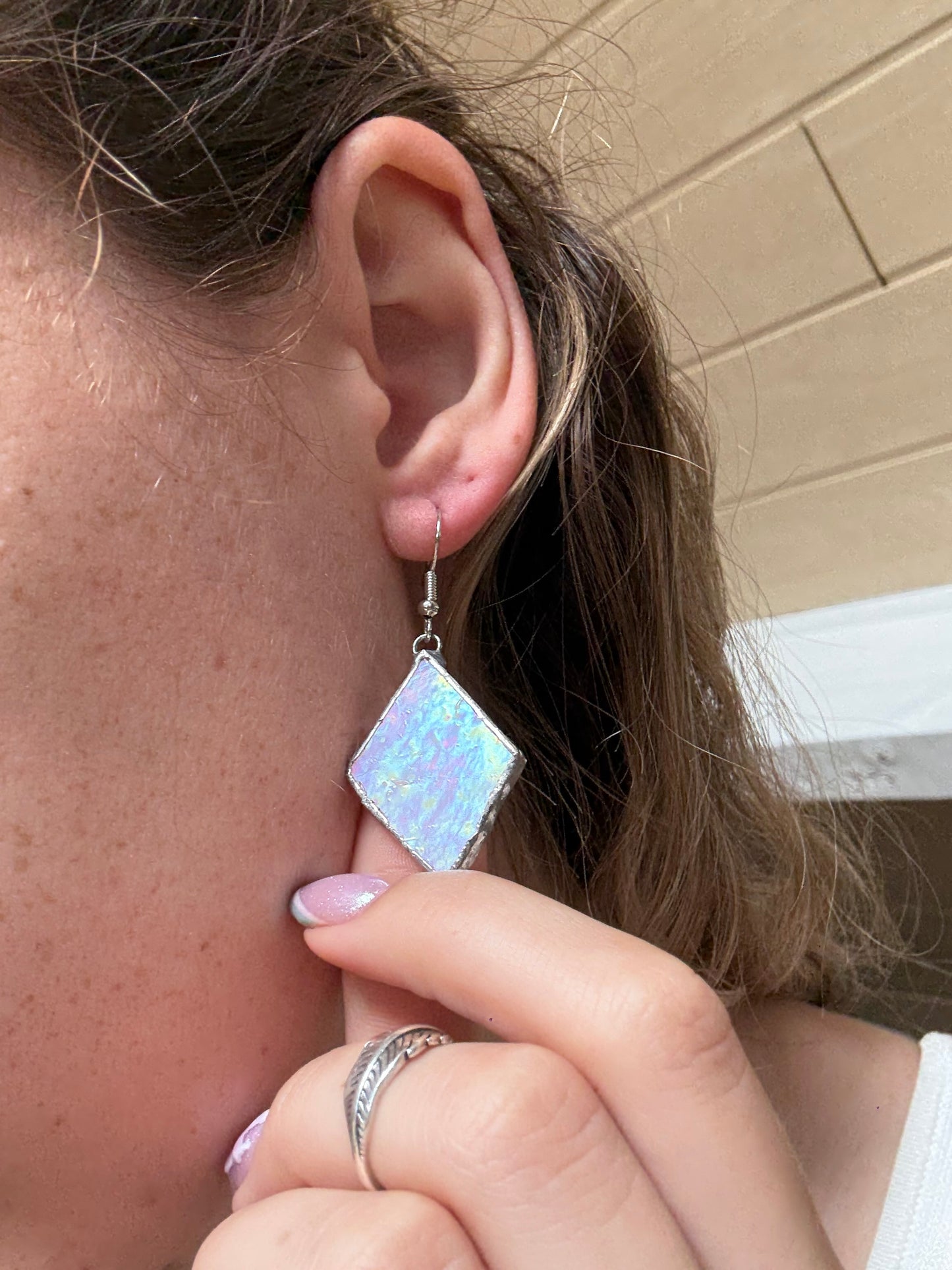 Boucle d’oreille rectangle